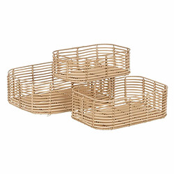 BigBuy Home Lot de paniers Naturel Résine 40 x 30 x 13 cm (3 Pièces)