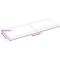 vidaXL Étagère murale 180x60x(2-4) cm bois de chêne massif non traité pas cher