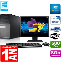 PC Tour DELL 9020 Intel G3220 Ram 8Go Disque 500 Go Wifi W7 Ecran 27" - Occasion