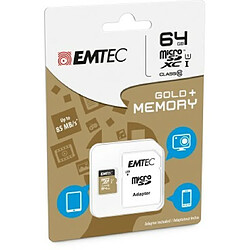 Emtec microSDXC 64GB Class10 Gold+ mémoire flash