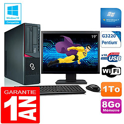 PC Fujitsu Esprimo E720 E85+ SFF G3220 RAM 8Go Disque 1 To Wifi W7 Ecran 19" - Occasion