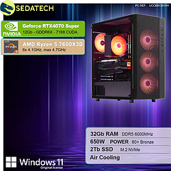 Sedatech PC Gamer • AMD Ryzen 5 7600X3D • RTX4070 Super • 32Go DDR5 • 2To SSD M.2 • Windows 11