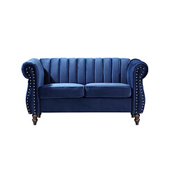 Acheter Vente-Unique Canapés chesterfield 3 places et 2 places en velours bleu roi TRUMBO