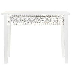 Pegane Console / Table console en bois de manguier coloris blanc - Longueur 100 x Profondeur 45 x Hauteur 78 cm