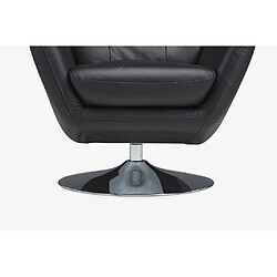 Vente-Unique Fauteuil pivotant en cuir ANABA - Noir pas cher