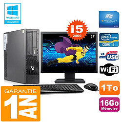 PC Fujitsu Esprimo E500 E85+ SFF Core I5-2400 16Go Disque 1 To Wifi W7 Ecran 27" · Occasion 