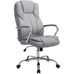 Decoshop26 Fauteuil de bureau sur roulettes largeur d'assise XXL en tissu gris et métal chromé 10_0002419 