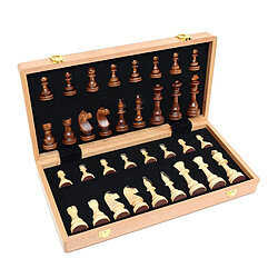 Pliante En Bois Jeu d'échecs avec Étui de Rangement Voyage Jeu, Échiquier Jeu Pliable Échiquier Portable pour Voyage