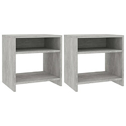 Maison Chic Lot de 2 Tables de chevet - Tables de Nuit Gris béton 40x30x40 cm Bois d'ingénierie