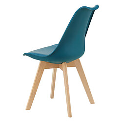 Lot de 2 Chaises de Salle à Manger Milano Similicuir Effet Hêtre Turquoise [en.casa] pas cher