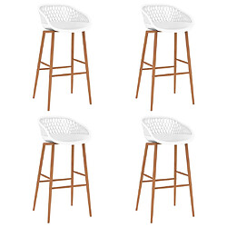 vidaXL Tabourets de bar lot de 4 blanc 