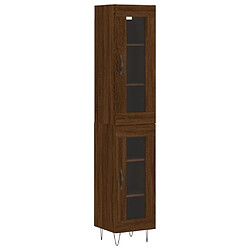 vidaXL Buffet haut Chêne marron 34,5x34x180 cm Bois d'ingénierie