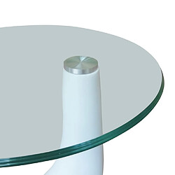 Acheter vidaXL Table basse avec dessus de table en verre rond Blanc brillant