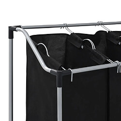 Avis vidaXL Trieuse à linge avec 3 sacs Noir Acier