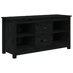 Maison Chic Meuble TV scandinave - Banc TV pour salon Noir 103x36,5x52 cm Bois de pin massif -MN81734