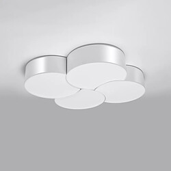 Luminaire Center Plafonnier Circle Decorative PVC blanc 8 ampoules 11,5cm
