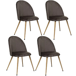 Toilinux Lot de 4 Chaises Slano - Taupe Toilinux - Lot de 4 Chaises Slano - Taupe - Scandinave