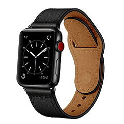 Avis Wewoo Pour Apple Watch 3/2/1 Génération 42 mm Bracelet en cuir à boucle universelle noir