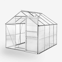 Soana Garden Shed Serre de jardin en aluminium et polycarbonate avec porte et fenêtre 183x245x205cm Laelia 