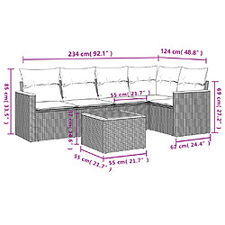 Acheter vidaXL Salon de jardin avec coussins 6 pcs beige résine tressée