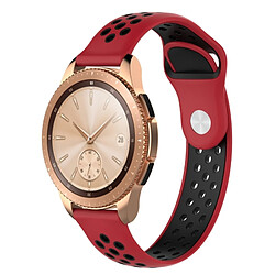 Wewoo Bande de montre bracelet double couleur pour Galaxy 42mm (noir rouge)