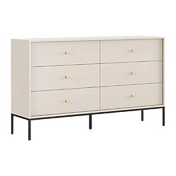 Avis Vente-Unique Commode 6 tiroirs - Beige - BOGDAN