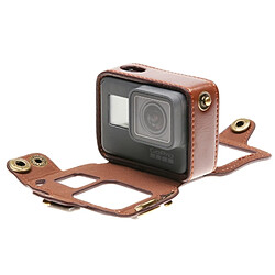 Avis Wewoo Mallette de rangement pour GoPro HERO6 / 5 PU logement en cuir avec sangle cou et boutons café