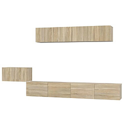 Maison Chic Ensemble de meubles TV 5 pcs | Banc TV Moderne pour salon | Meuble de Rangement - Chêne sonoma Bois d'ingénierie -MN45449