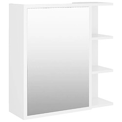 Helloshop26 Armoire à miroir de bain 62,5 x 20,5 x 64 cm aggloméré blanc 02_0006682 