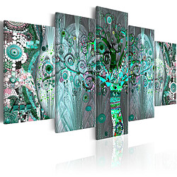 Decoshop26 Tableau toile de décoration murale impression premium en 5 parties sur châssis en bois motif Arbre en mosaïque 100x50cm 11_0014272