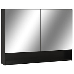 vidaXL Armoire à miroir de salle de bain LED Noir 80x15x60 cm MDF