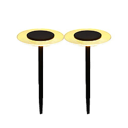 Lumi Jardin Lot de 2 Balises solaires UFO noir en acier H35cm