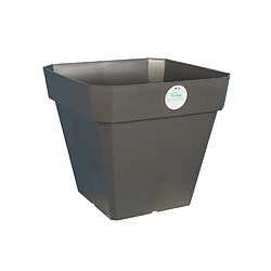 Riviera Pot de fleurs carré Soleilla en plastique 49 x 49 x 45 cm - 65 L - Gris pailleté 