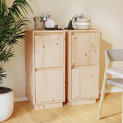 Maison Chic Lot de 2 Commode Buffet - Meuble de rangements 31,5x34x75 cm Bois massif de pin -GKD45930