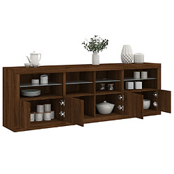 vidaXL Buffet avec lumières LED chêne marron 202x37x67 cm 