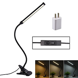 Wewoo Lampe de table à LED 8W de réglable avec protection des yeuxversion enfichable USB + Prise d'alimentation noir