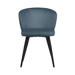 Mes Lot de 4 chaises de repas en velours bleu gris - VELVET