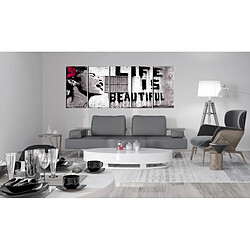 Paris Prix Tableau Imprimé Banksy - Life is Beautiful 80 x 200 cm