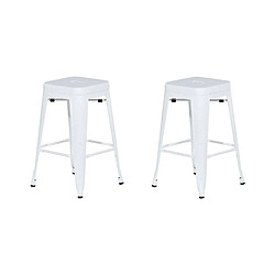 Beliani Tabouret de bar Set de 2 Métal Blanc CABRILLO