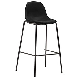 vidaXL Chaises de bar lot de 2 noir tissu