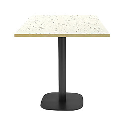 Restootab Table 70x70cm - modèle Round terrazzo cassata chants laiton