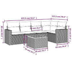 Avis vidaXL Salon de jardin avec coussins 6 pcs beige résine tressée