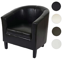 Mendler Fauteuil Newport T379, fauteuil de salon / club, similicuir ~ noir 