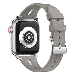 Avis Wewoo Bracelet en cuir forme de goutte d'eau pour montre-bracelet Apple Watch séries 43 et 2 et 1 38 mm Gris