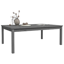 Avis vidaXL Table de jardin gris 121x82,5x45 cm bois massif de pin