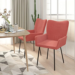 Avis Maison Chic Lot de 2 Chaises à manger,Chaise pour cuisine,Solide Structure Rose Velours -MN86686