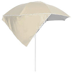 Avis Maison Chic Parasol Jardin | Parasol de plage avec parois latérales Sableux 215 cm - GKD47549