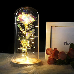 Acheter Universal Rose dorée avec lumière LED en dôme de verre pour fête de mariage cadeau de la fête des mères