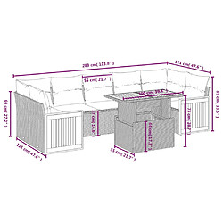 Avis vidaXL Salon de jardin avec coussins 8 pcs beige résine tressée