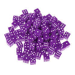 100 X 16mm Opaques Six Spots Face Jeux Rpg Dés Purple pas cher